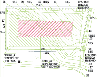 рисунок 7. Границы зоны размещения складского комплекса и погрузочно-разгрузочной площадки