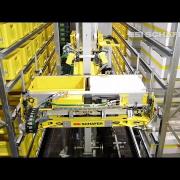 Storage and retrieval machine for totes, cartons and trays - Schäfer Miniload Crane
