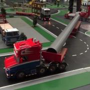 minitruckers.nl Scania V8 8x4 with a long pipe and other trucks - modellenbeurs amsterdam